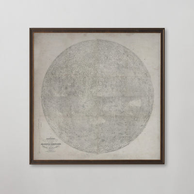 Vintage Lunar Moon Map, Antique Celestial Wall Art, Moon Home Decor, Circa 1834