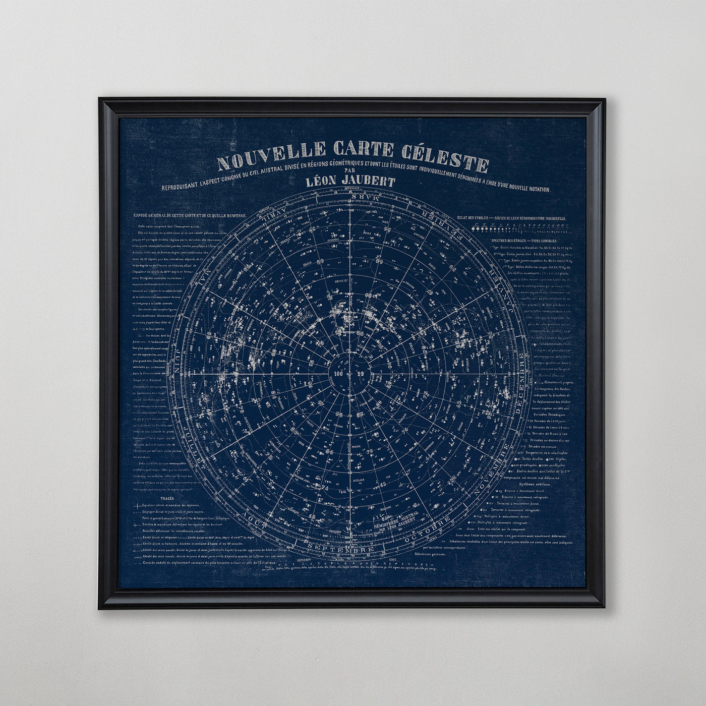 French Star Map, Nouvelle Carte Céleste, Vintage Celestial Map Wall Art, Antique Star Map, Celestial Home Decor