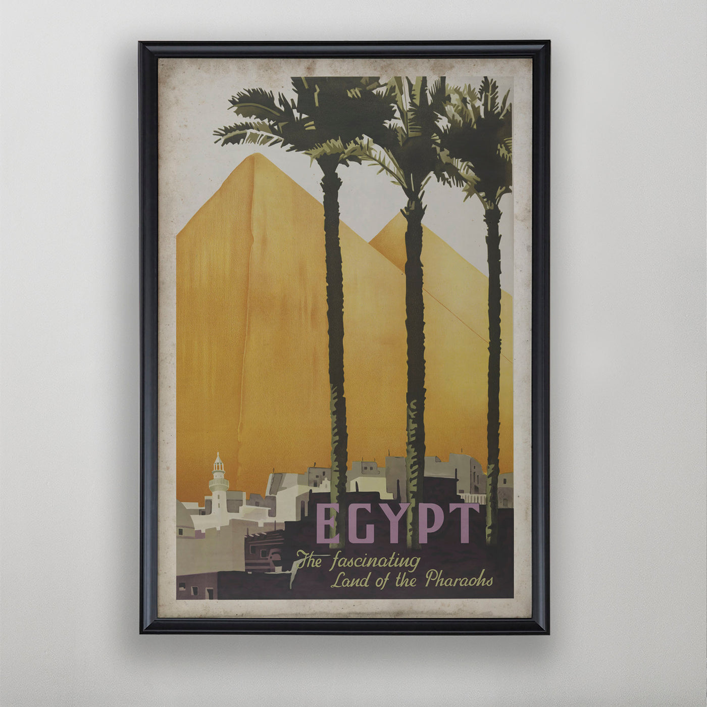 Egyptian Travel Poster, Egypt Tourism Advertisement, Egyptian Home Decor, 20th C.