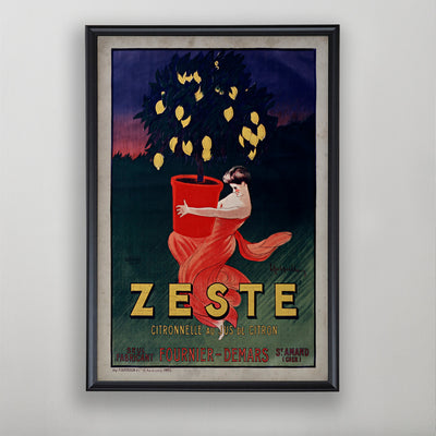 French Citrus Poster, Zeste Citronelle Advertisement, Vintage Kitchen Decor, 20th Century