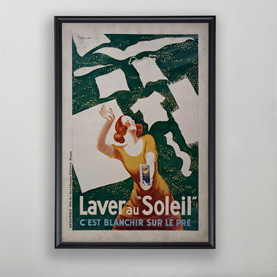 Laver au Soleil, French Art Deco Advertising Poster, 20th C.