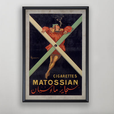 French Cigarette Advertisement, Cigarettes Matossian Poster, Vintage Tobacco Art, 20th C.