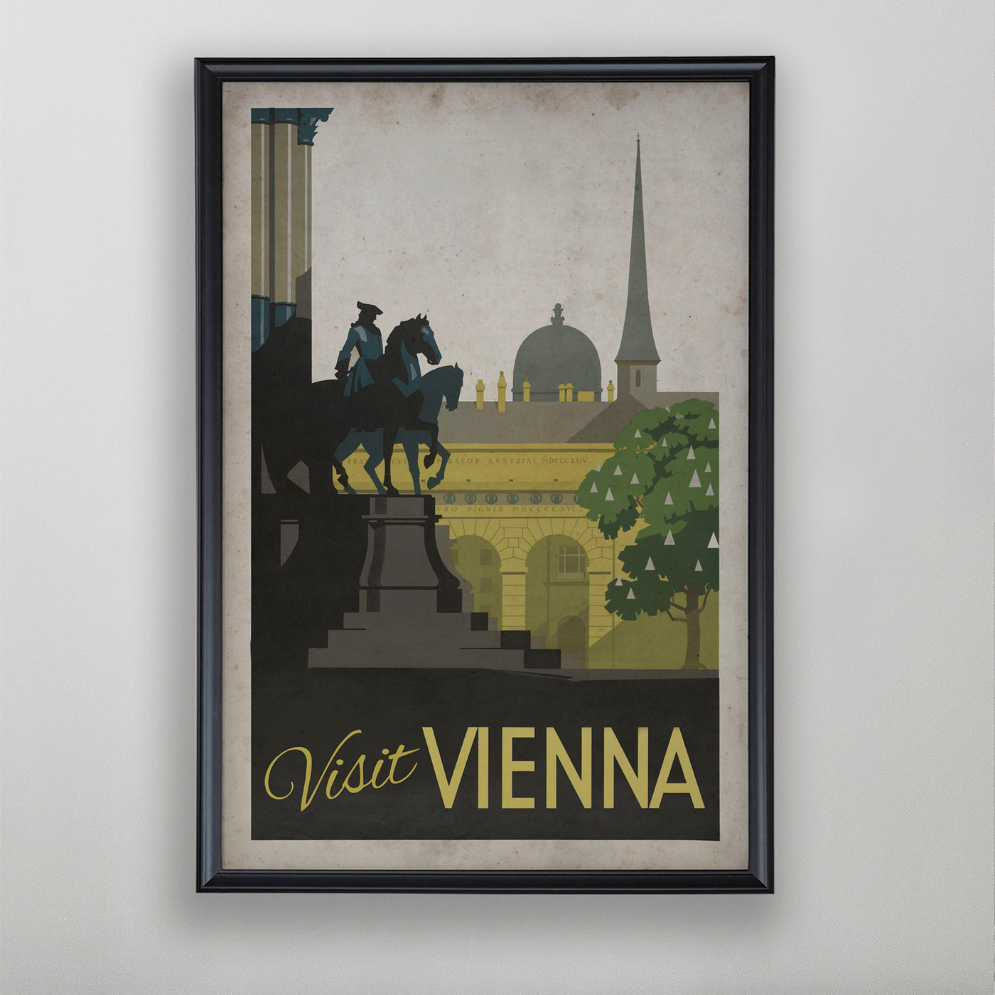 Vienna, Austria Vintage Travel Poster, Austrian Home Decor, Tourism Art, 20th C.