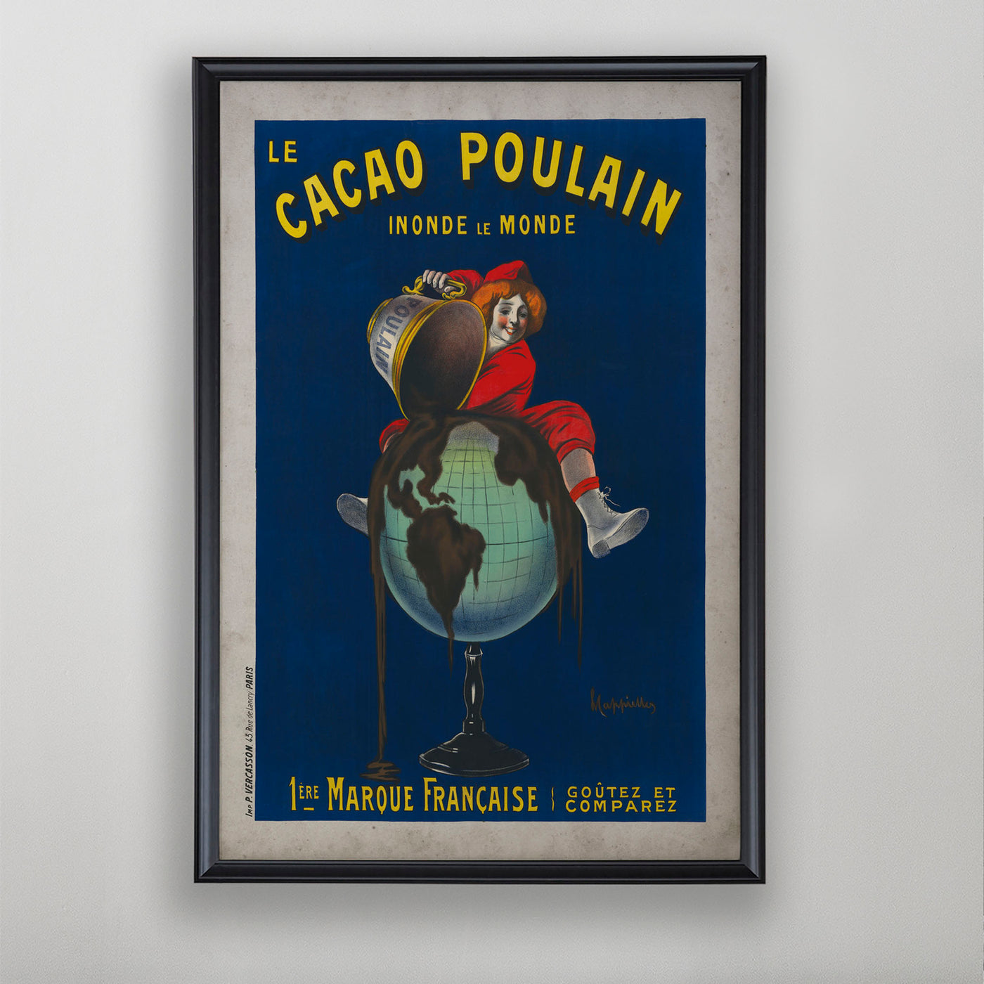 Vintage French Food Poster, Le Cacao Poulain, French Poster Home Decor  20th C.