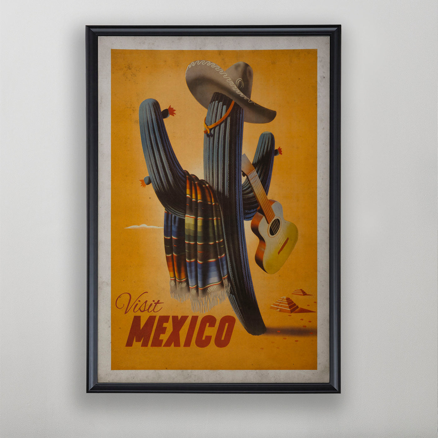 Mexico Travel Poster Advertisement, Mexican Home Decor, Tourism Art, 20th C.