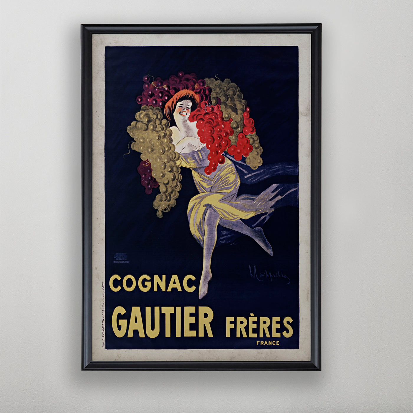 French Advertisement, Cognac Gautier Frères, French Home Decor, 20th C