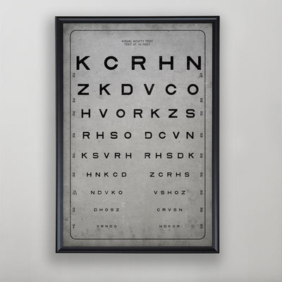 Sloan Vision Test Chart Print, 20th Century Eye Chart, Vintage Vision Test Wall Art, Historical Optometry Chart Decor, Antique Medical Wall Art