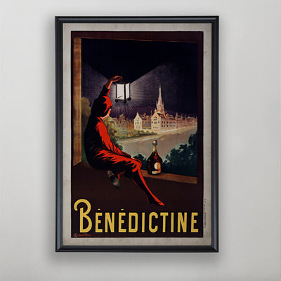 French Liqueur Poster, Bénédictine Advertisement, Distillery Decor, 20th C.