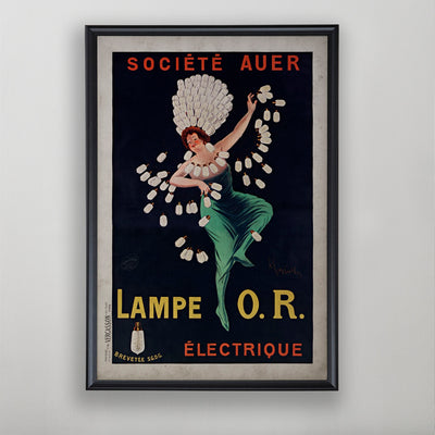 Électrique Lampe O.R. Poster, Vintage French Lighting Poster, 20th C.