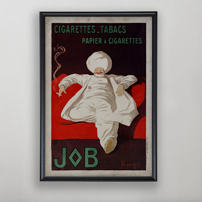 French Cigarette Poster, Job Cigarettes Advertisement, Vintage Tobacco Decor, 20th C.