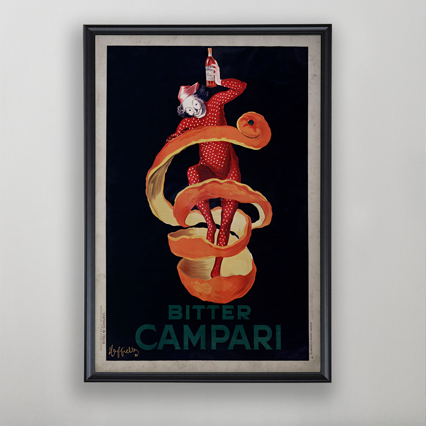 Italian Bitters Poster, Bitter Campari Advertisement, Vintage Bar Decor, 20th C.