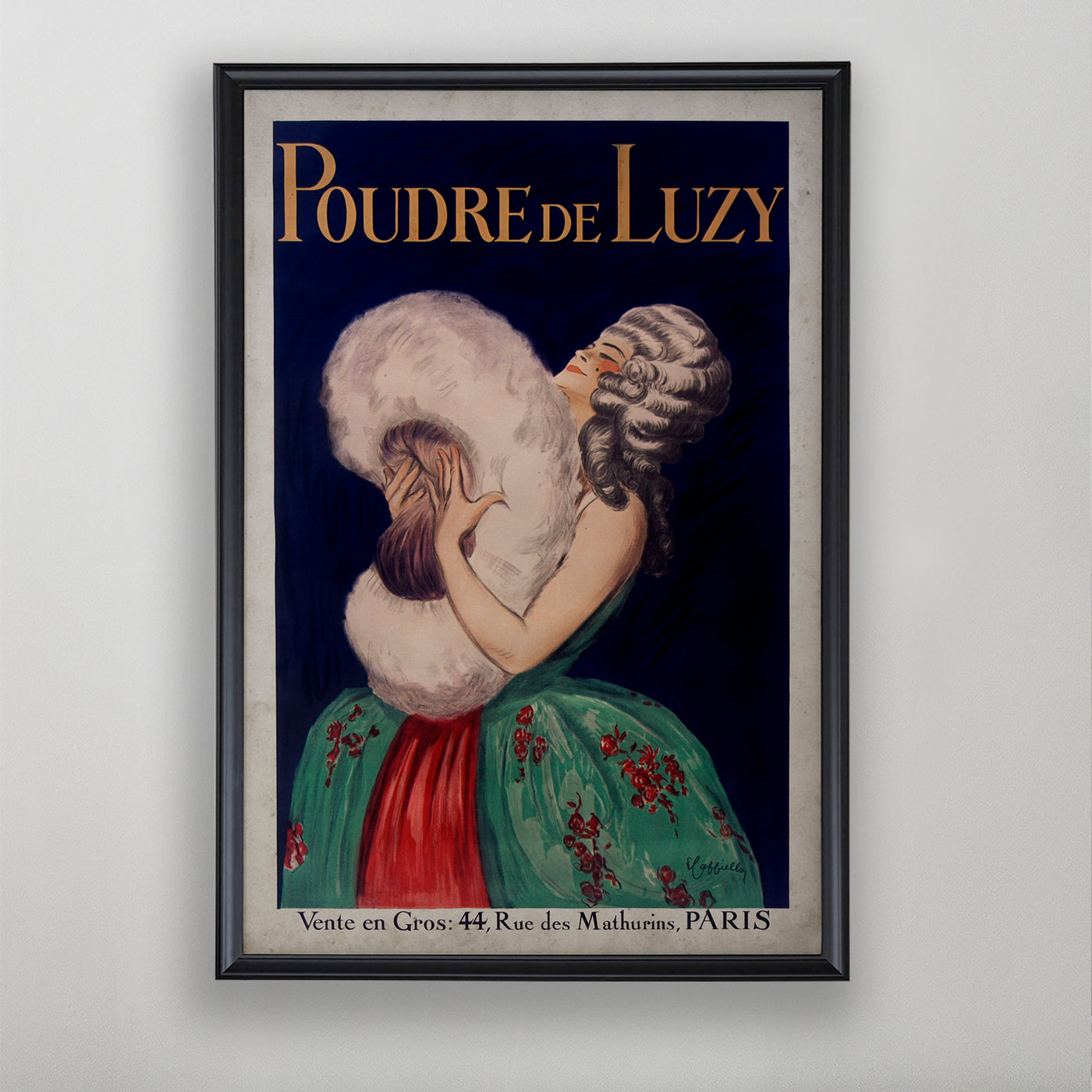 French Advertisement, Poudre De Luzy Poster, French Wall Art, 20th C.