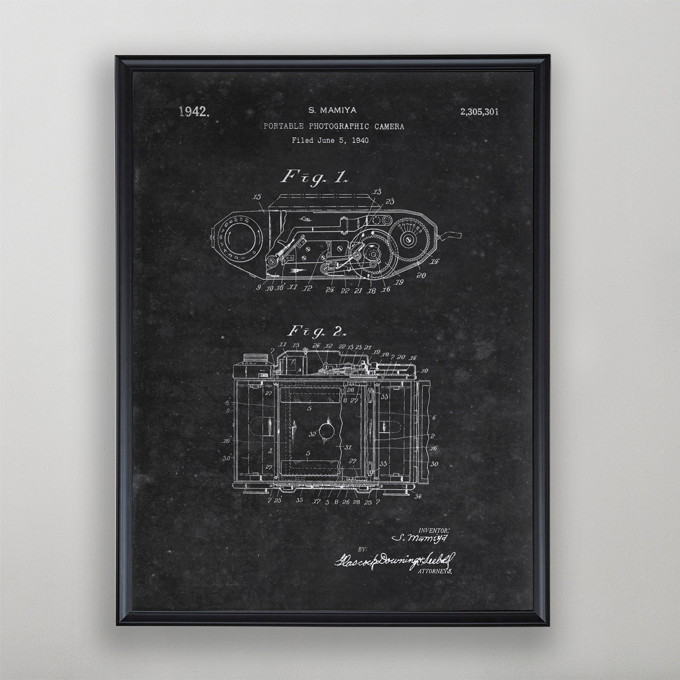 Portable Photographic Camera Patent, Vintage Camera Patent Art, Antique Camera Patent Wall Decor, c. 1942 S. Mamiya