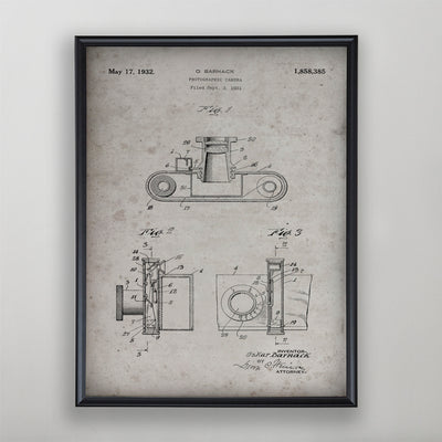 Photographic Camera Patent, Vintage Camera Patent Art, Antique Camera Patent Wall Decor, c. 1931 O. Barnack