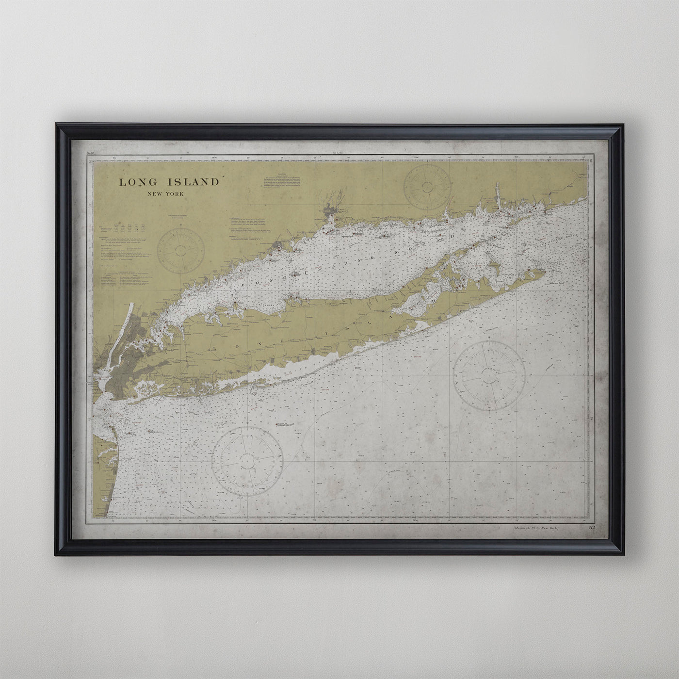 Long Island Map, Vintage Nautical Map of Long Island, New York Home Decor, 20th Century