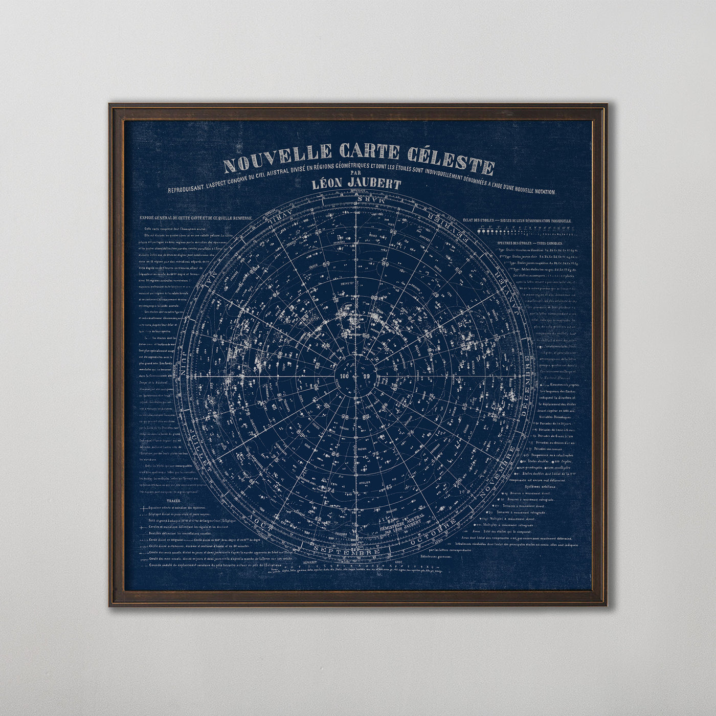 French Star Map, Nouvelle Carte Céleste, Vintage Celestial Map Wall Art, Antique Star Map, Celestial Home Decor