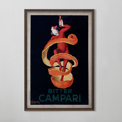 Italian Bitters Poster, Bitter Campari Advertisement, Vintage Bar Decor, 20th C.