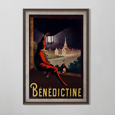 French Liqueur Poster, Bénédictine Advertisement, Distillery Decor, 20th C.