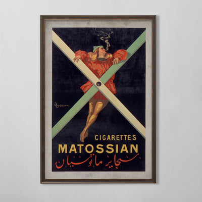 French Cigarette Advertisement, Cigarettes Matossian Poster, Vintage Tobacco Art, 20th C.