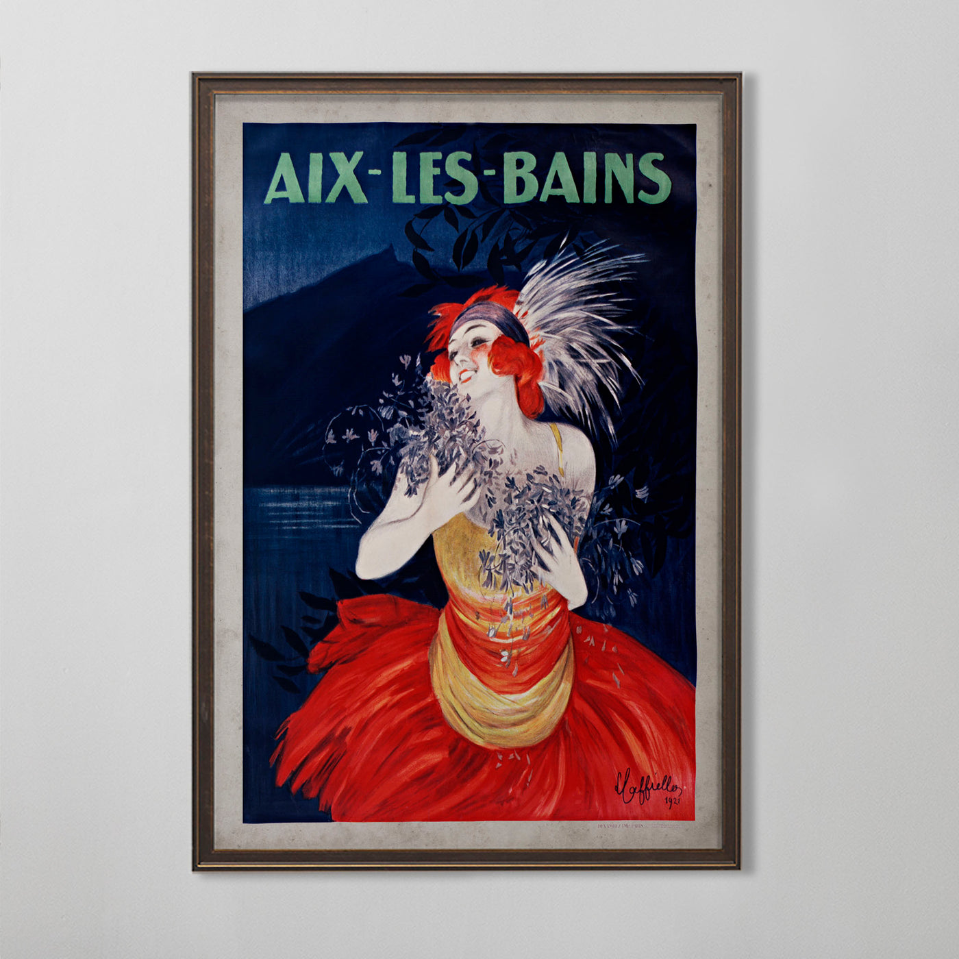 Aix-Les-Bains Travel Poster Advertisement, French Home Decor, Tourism Art, 20th C.