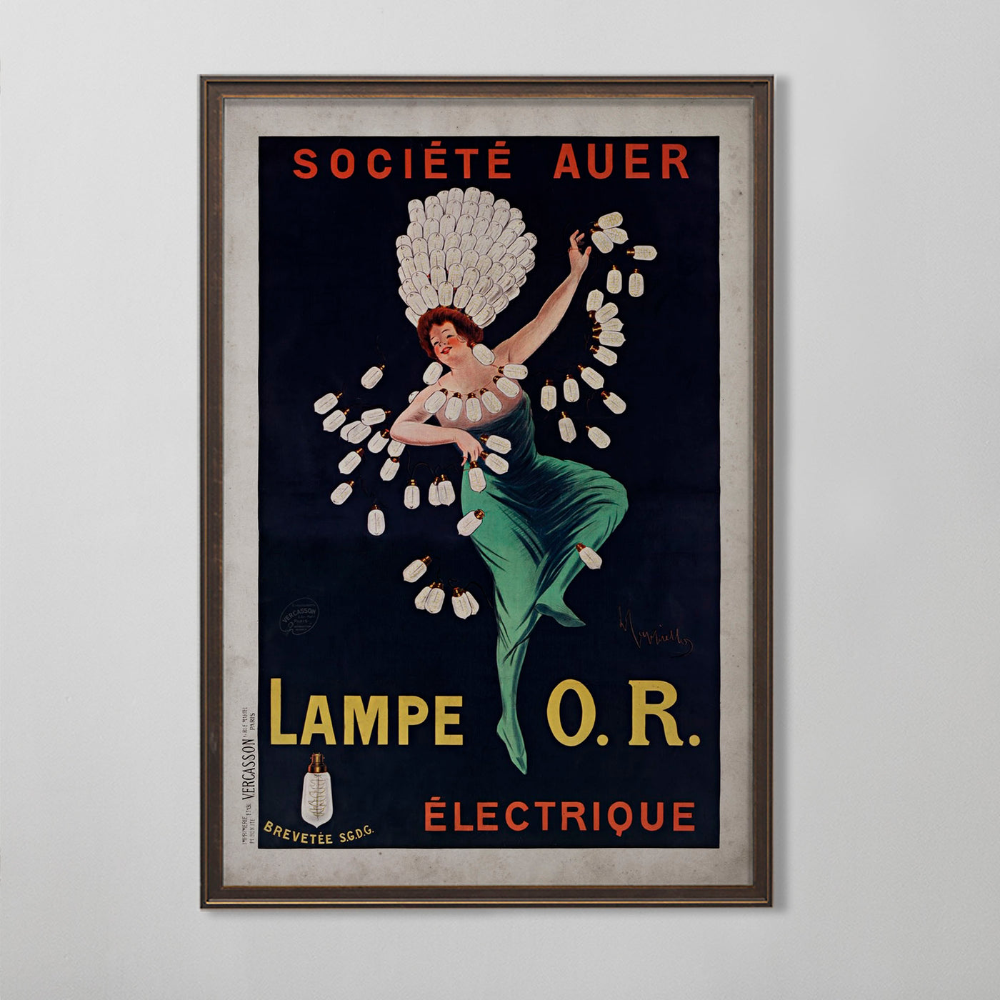 Électrique Lampe O.R. Poster, Vintage French Lighting Poster, 20th C.