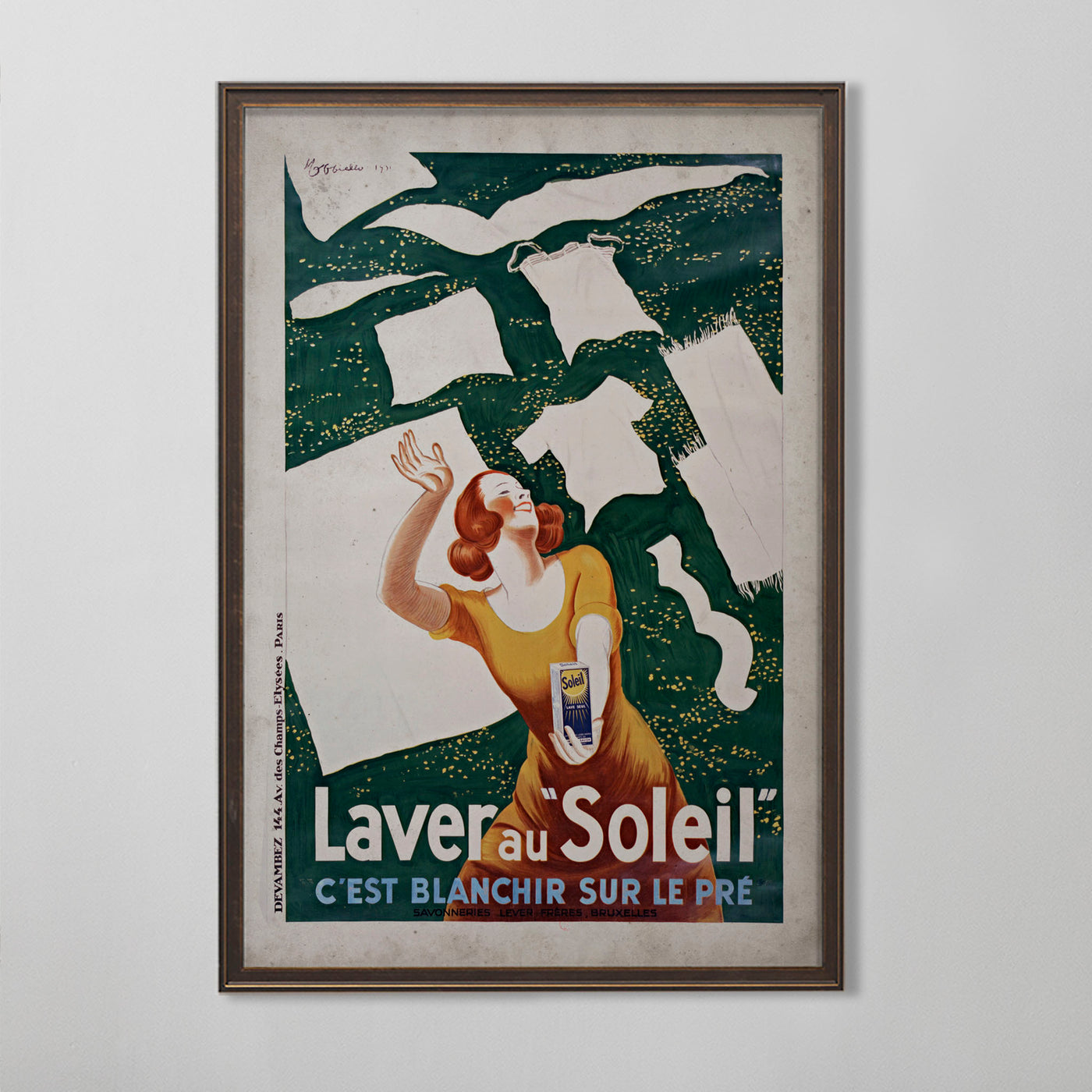 Laver au Soleil, French Art Deco Advertising Poster, 20th C.