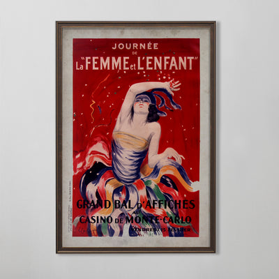 Vintage French Fashion Poster, La Femme et L'enfant, Art Deco Style, 20th Century Wall Art