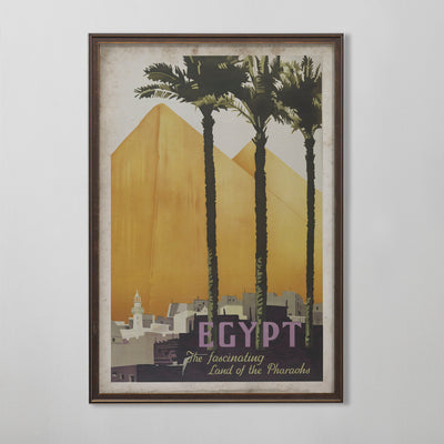 Egyptian Travel Poster, Egypt Tourism Advertisement, Egyptian Home Decor, 20th C.