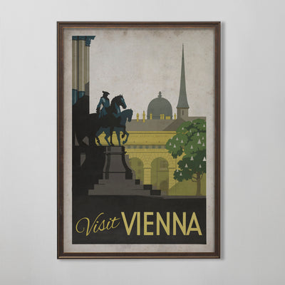 Vienna, Austria Vintage Travel Poster, Austrian Home Decor, Tourism Art, 20th C.