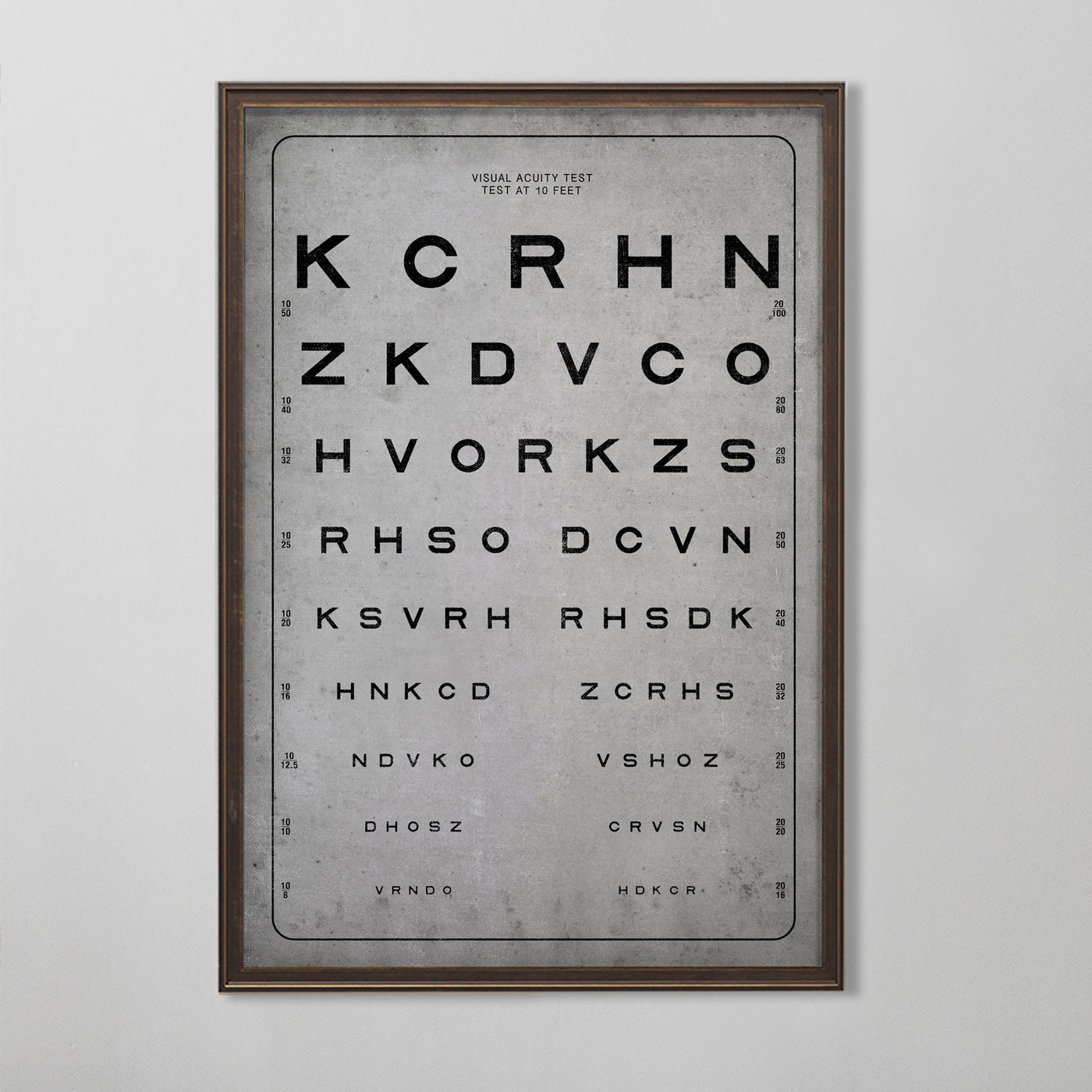 Sloan Vision Test Chart Print, 20th Century Eye Chart, Vintage Vision Test Wall Art, Historical Optometry Chart Decor, Antique Medical Wall Art