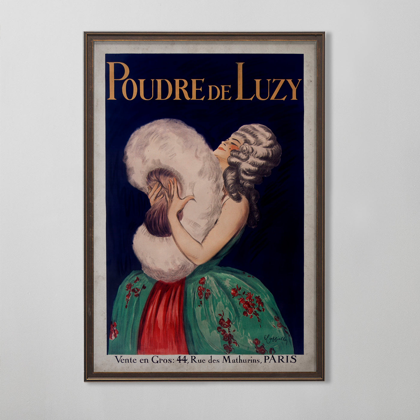 French Advertisement, Poudre De Luzy Poster, French Wall Art, 20th C.