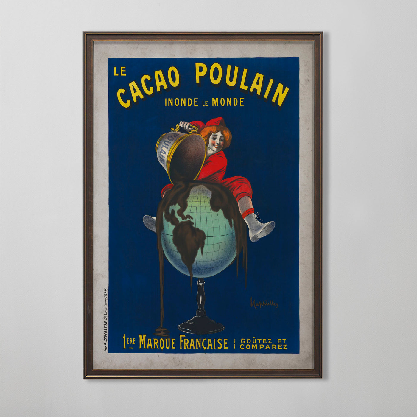 Vintage French Food Poster, Le Cacao Poulain, French Poster Home Decor  20th C.