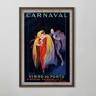 Carnaval Vinho do Porto, Portuguese Poster Art, Vintage 20th Century Advertisement