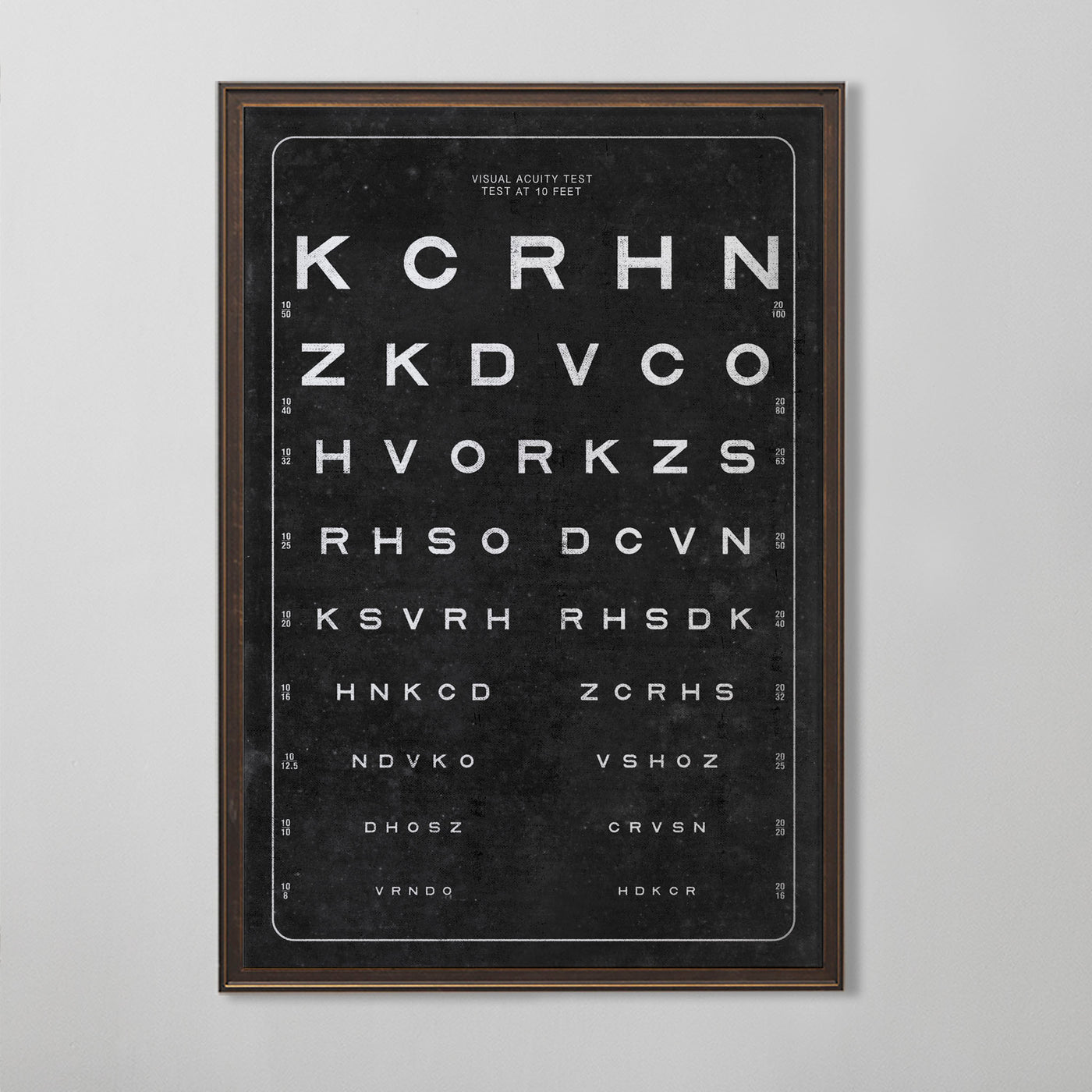 Sloan Vision Test Chart Print, 20th Century Eye Chart, Vintage Vision Test Wall Art, Historical Optometry Chart Decor, Antique Medical Wall Art