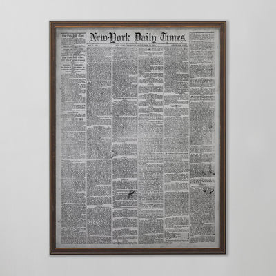 Vintage New York Times Newspaper Print, Antique Newspaper Wall Decor