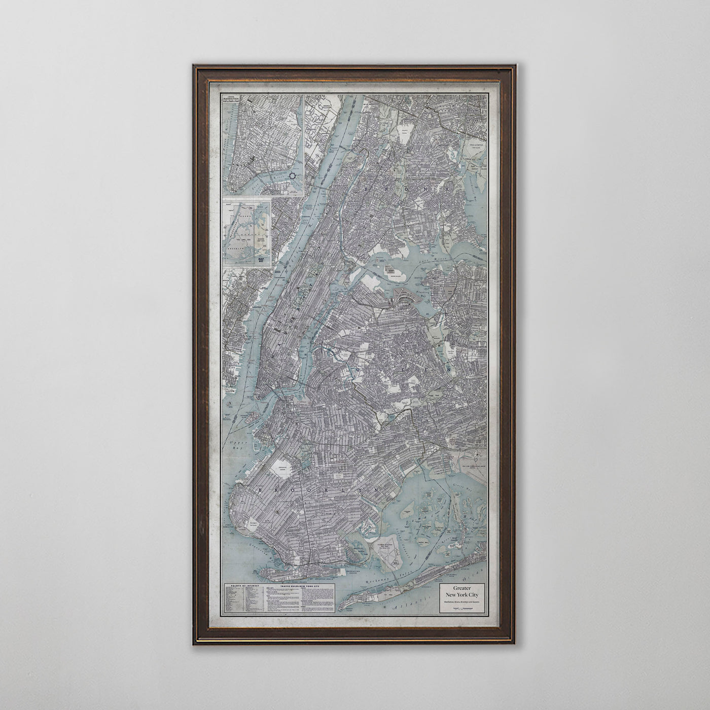 Greater New York City Street Map 20th C.