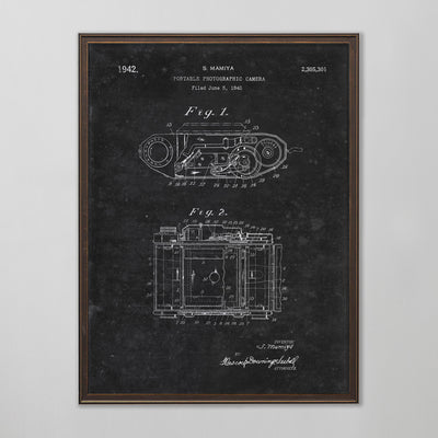 Portable Photographic Camera Patent, Vintage Camera Patent Art, Antique Camera Patent Wall Decor, c. 1942 S. Mamiya