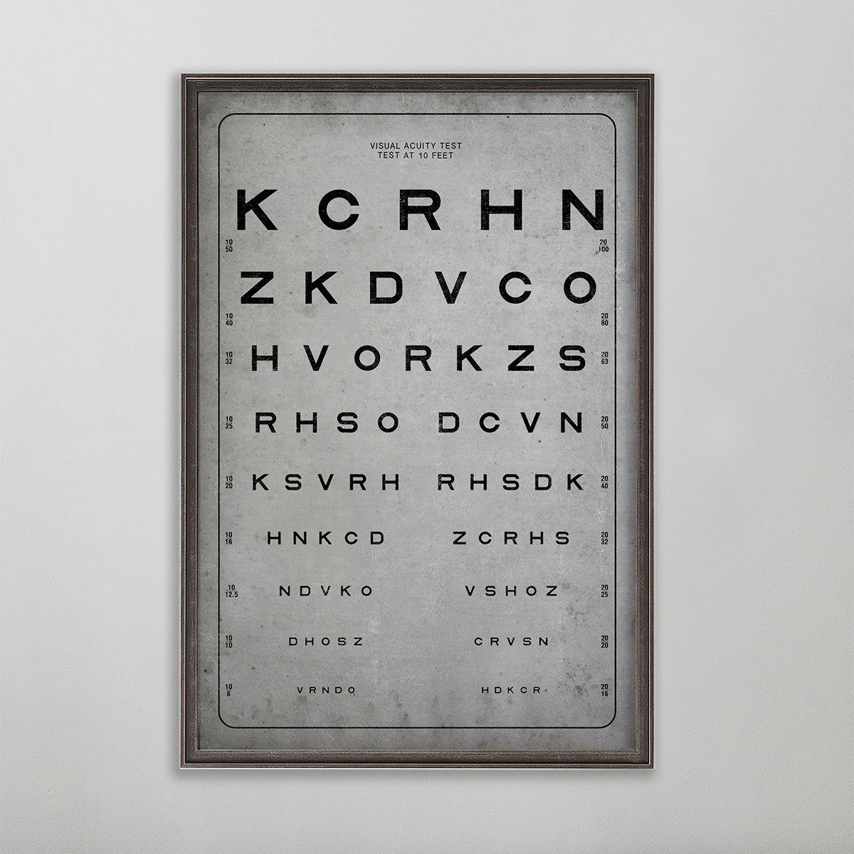 vintage Sloan vision chart wall art home decor. 